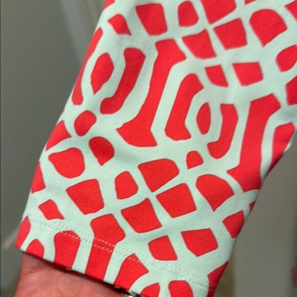 J. McLaughlin Coral and Seafoam Catalina Patterned Beach Cover Up Tunic size M - Picture 3 of 10